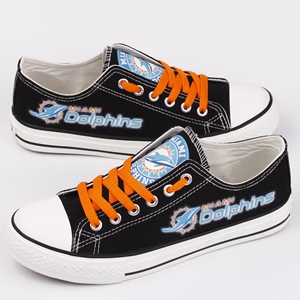 Women's Miami Dolphins Repeat Print Low Top Sneakers 002